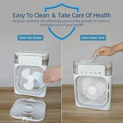 Portable Air Cooling Fan With Mist Spray